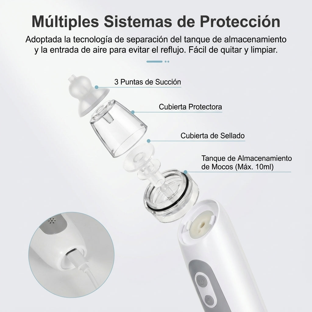 Aspirador nasal magnético